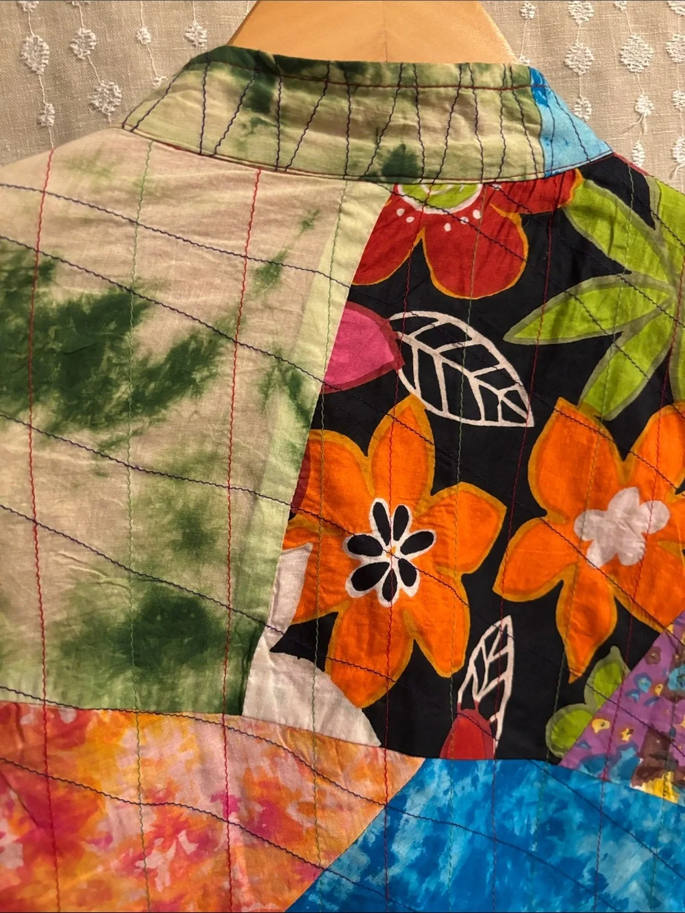 Patchwork Floral Quilted Jacket - Multicolor - Picture 5 of 5